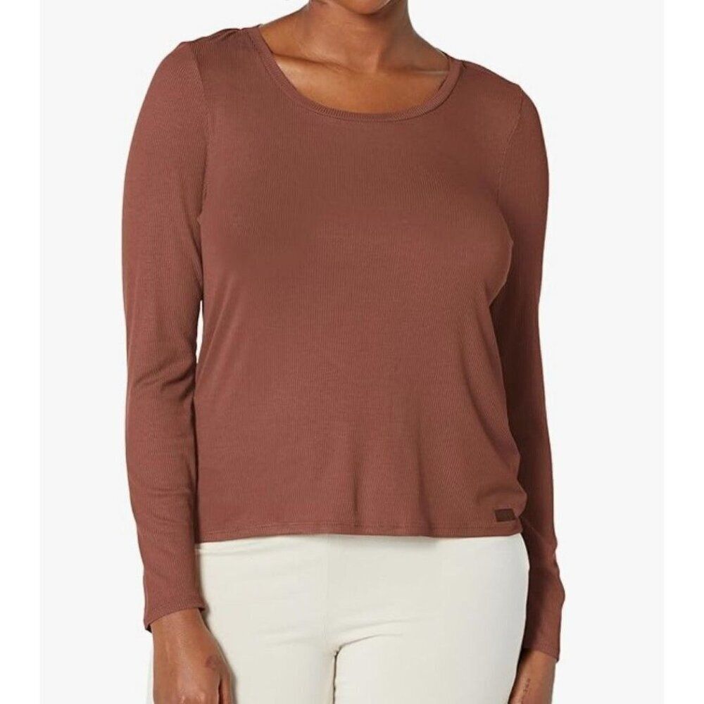 Steve Madden Womens L Ribbed Long Sleeve Sleep Tee NWT